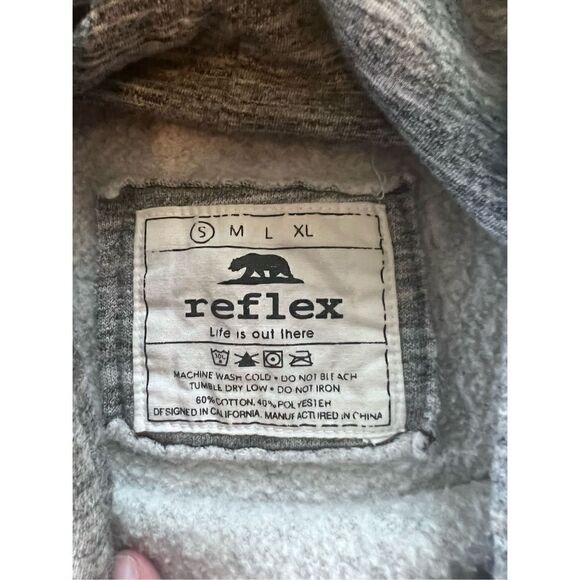 Reflex Heathered Gray Black Sequin LOVE Hoodie Women's Small - Picture 6 of 7